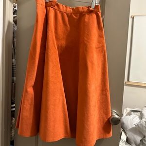 Women's Custom Vintage Suede Midi Skirt